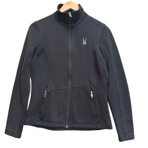 Spyder Full Zip Women's‎ Jacket Athletic Lightweight Fitted Black Coat Medium